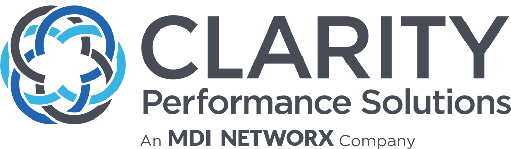 MDI-Clarity_logo Clarity Performance Solutions logo in brand colors of grey, dark blue and light blue.